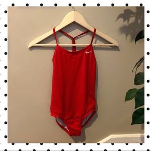 Red Nike swimsuit